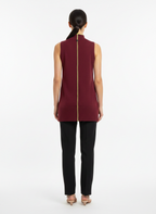 Blusa longa tricot sem manga gola alta vinho - ANIMALE JEANS | P