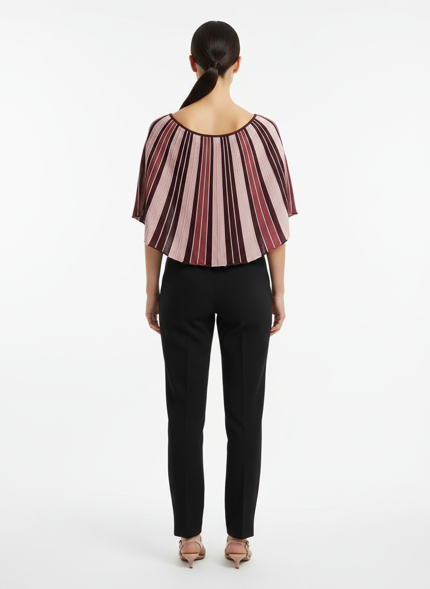 Blusa Poncho Tricô Listrado Feminino - VIVIANE FURRIER / M
