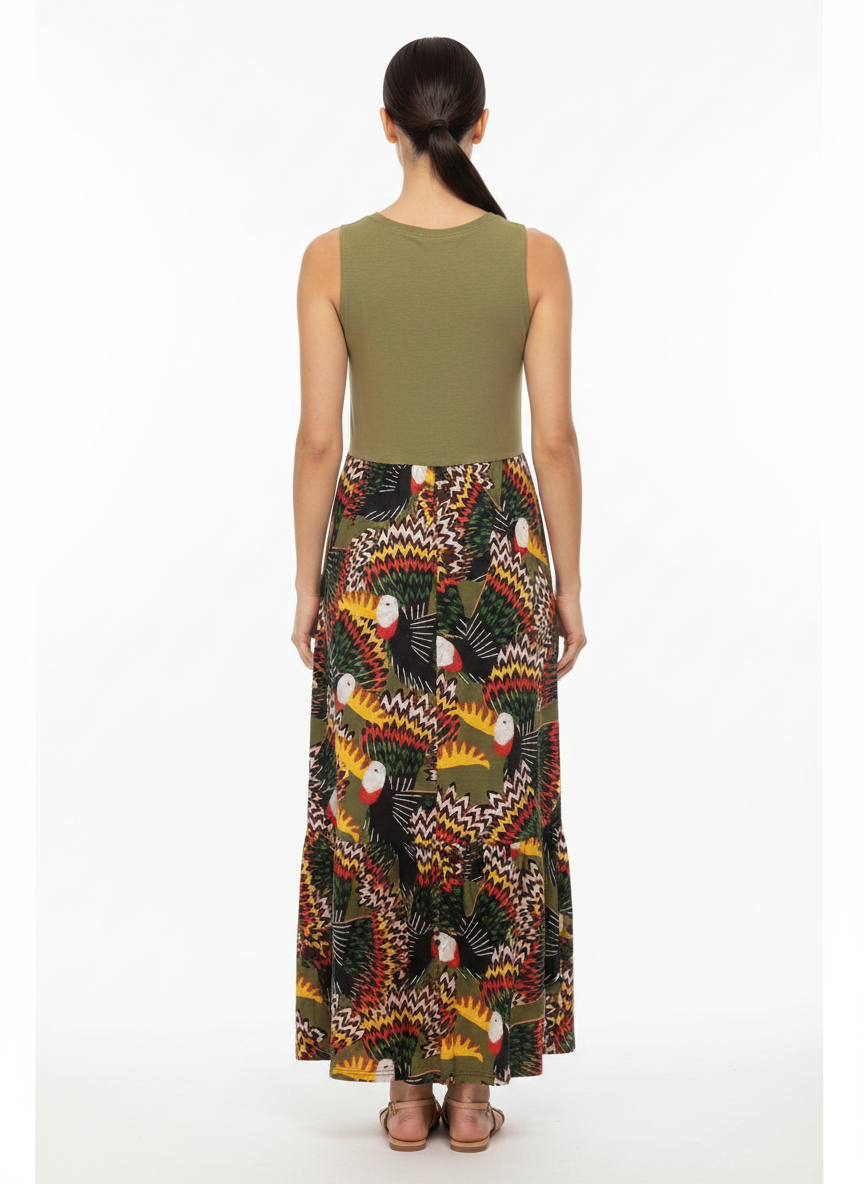 Vestido Maxi Tropical Estampado - FARM / P