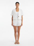 Blusa tecido botão frontal marmorizado branca - ALL IS LOVE | P