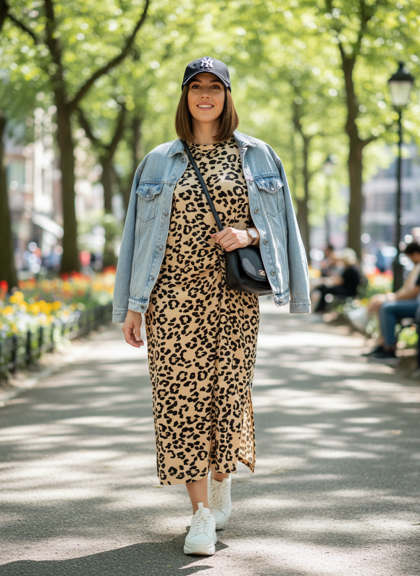 Vestido Midi Leopard Print com Nó - ANIMALE / G