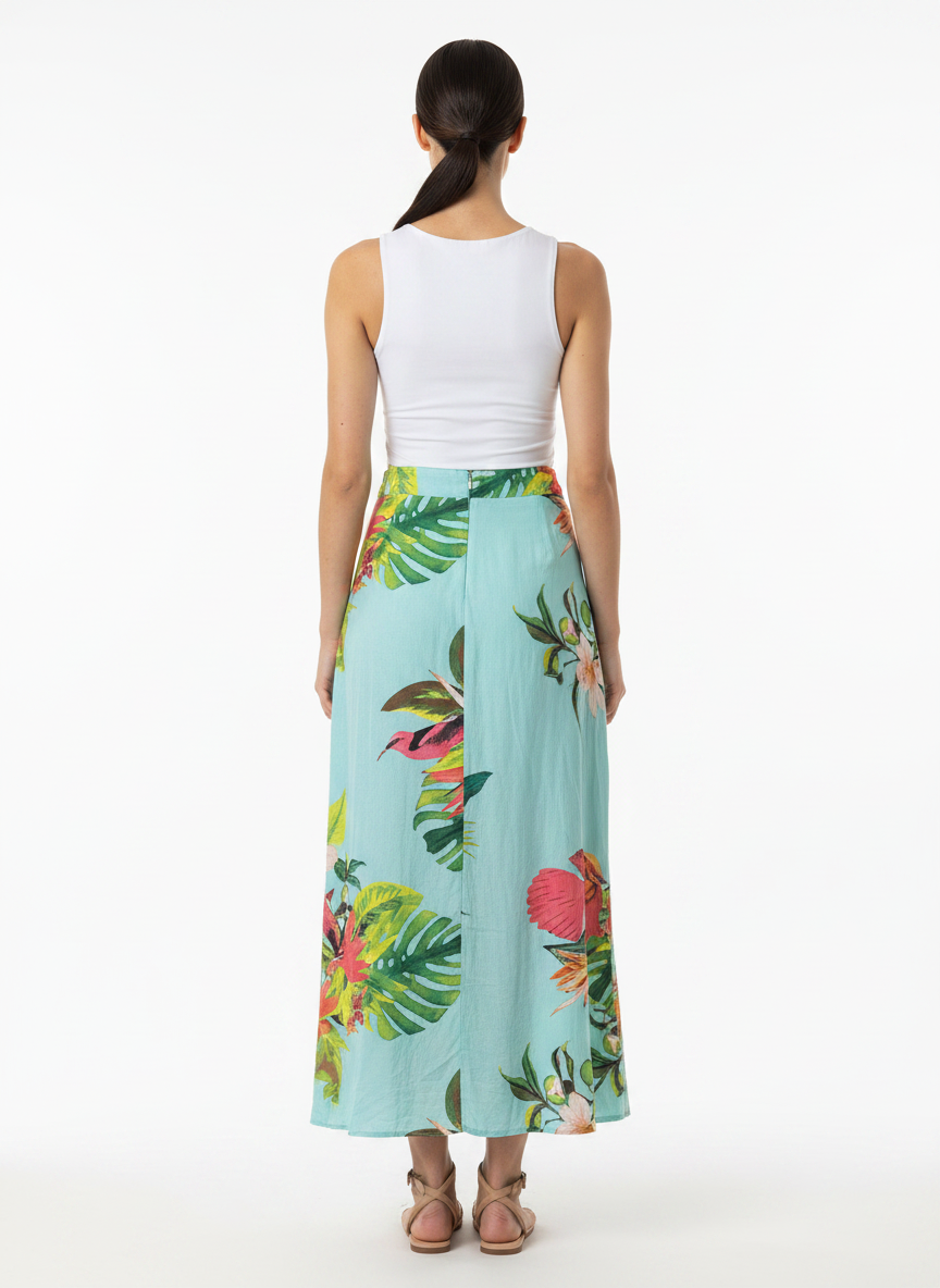 Saia Longa Estampada Floral Tropical - DRESS TO / P
