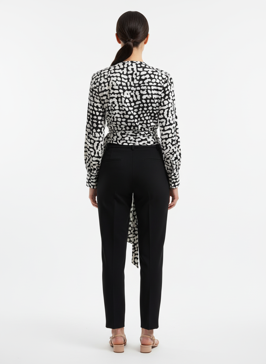 Blusa Transpassada Estampa Abstrata - Caos / 38