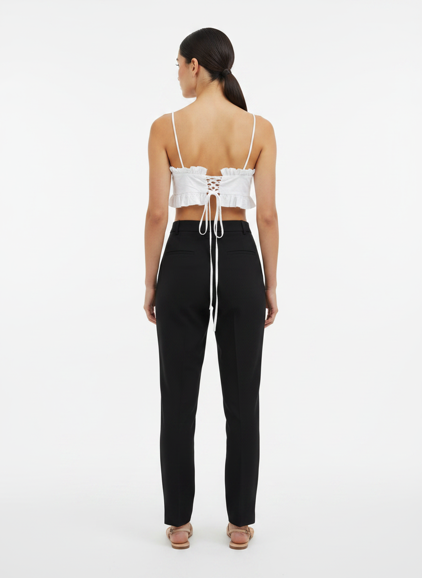 Blusa Cropped Bustiê Franzido Algodão - 3 / P