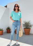 Blusa Cropped Mint Texturizada - LIZ DE LIZ / M