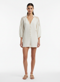Romper Curto de Linho com Crochê - DRESS TO / G