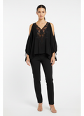 Blusa Renda Ombro Vazado - MAIS UM / M