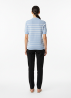 Blusa tricot listrada azul claro - CORTELLE | M