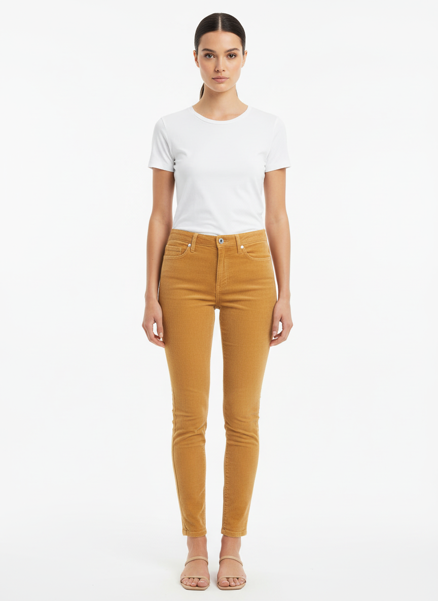 Calça Veludo Slim Mostarda - Canal/38