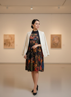 Vestido Curto Estampado Natureza com Gola Mock Neck - FARM / M
