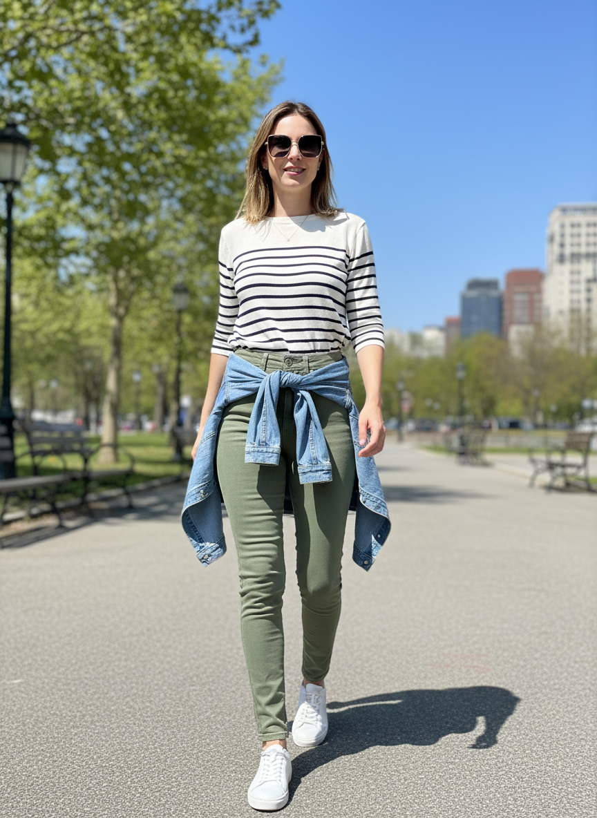 Calça Jeans Skinny Verde Oliva Cintura Alta - DRESS TO / 34