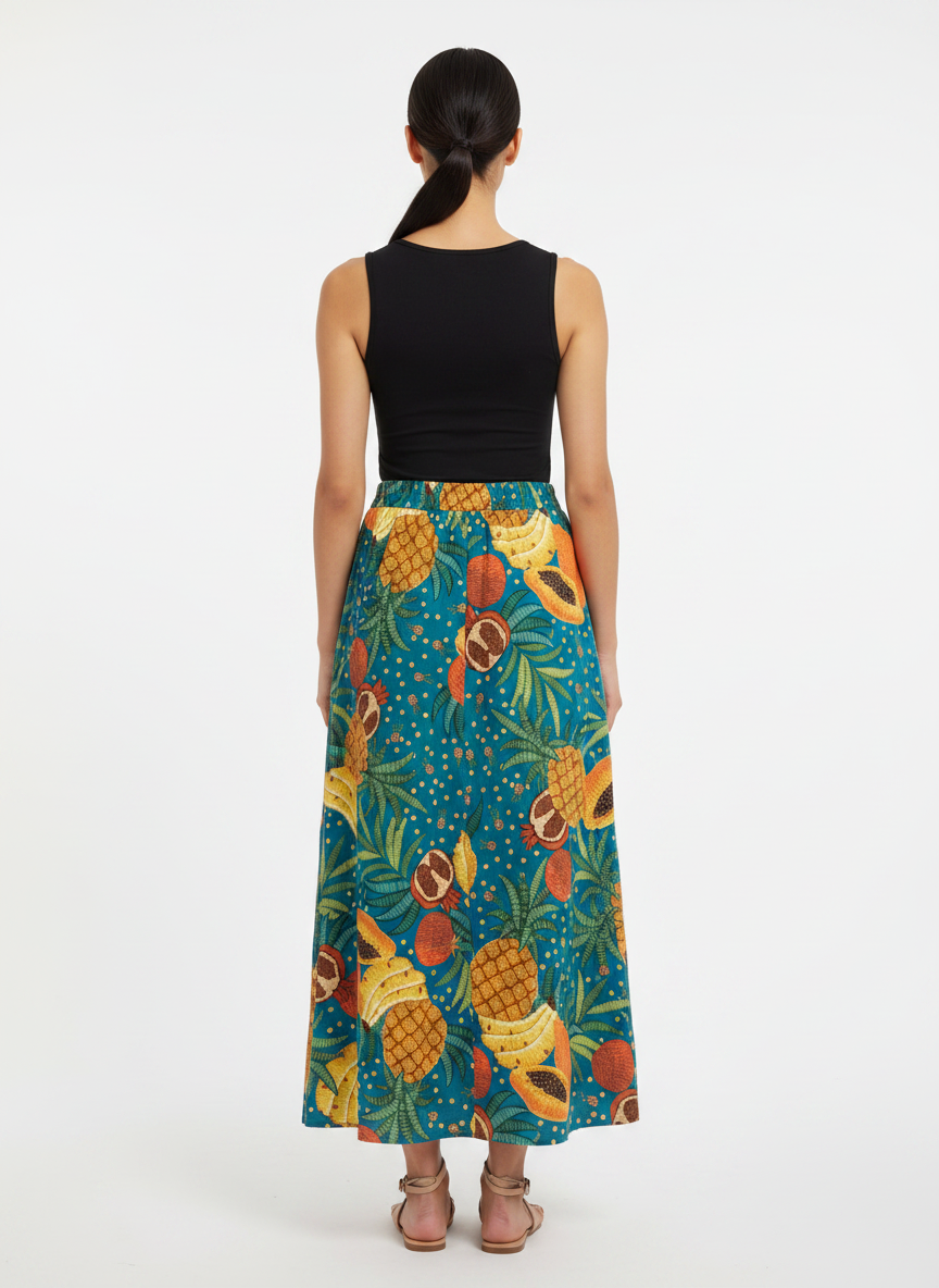 Saia Midi Estampada Frutas Botonê - FARM / P