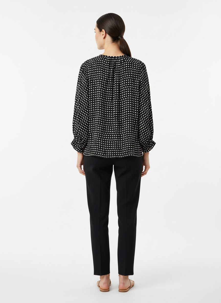 Blusa Estampada Poá Gola Franzida - ANIMALE / U