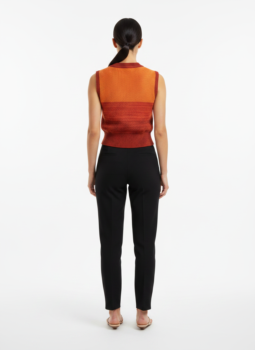 Blusa sem manga tricot canelada gola careca laranja dregadê - ALL IS LOVE | P