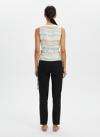 Blusa Transpassada Listrada- Skunk/40