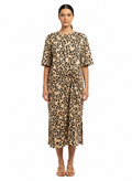 Vestido Midi Leopard Print com Nó - ANIMALE / G