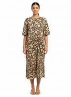 Vestido Midi Leopard Print com Nó - ANIMALE / G