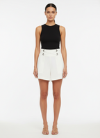 Short Alfaiataria com Detalhe Transpassado Branco - Skunk/38