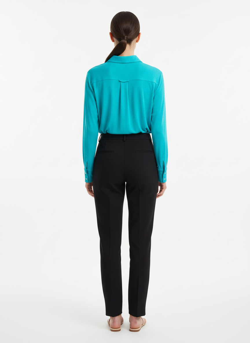 Blusa Social Fluida Turquesa - MANIE / P