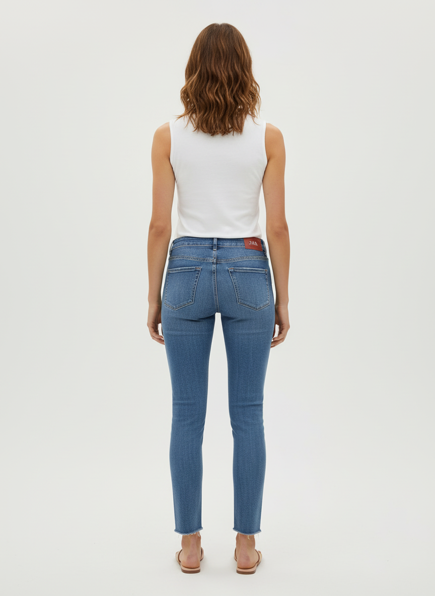 Calça Jeans Skinny Zíper na Barra - Zara/38