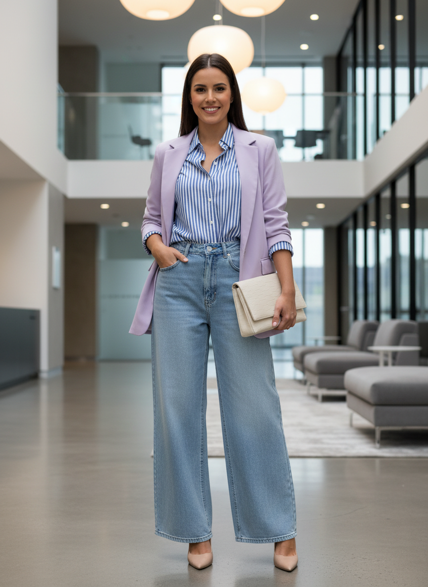 Calça Jeans Wide Leg Lavagem Clara - FARM / 38