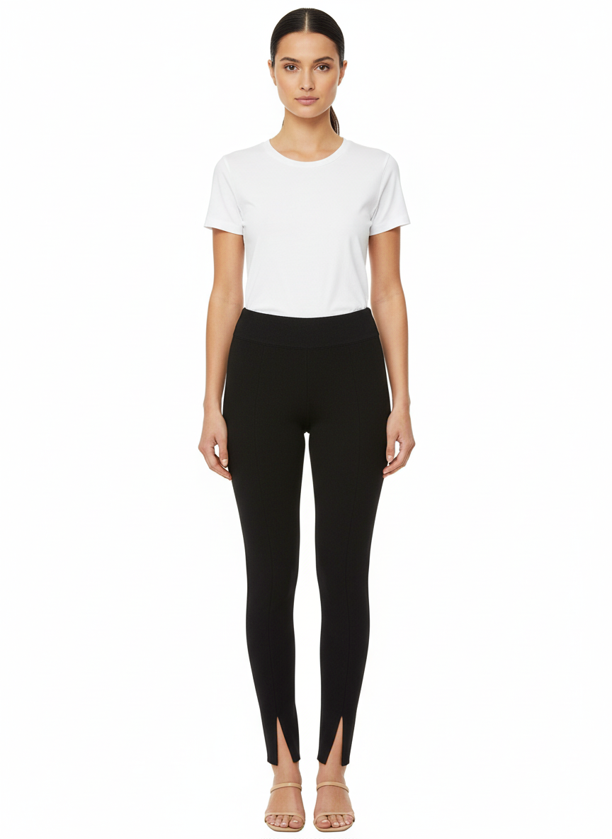 Calça Preta Fenda na Barra - VF Essencial/PP
