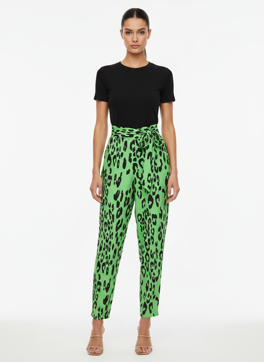 Calça Animal Print Viscose - MORENA ROSA / 42
