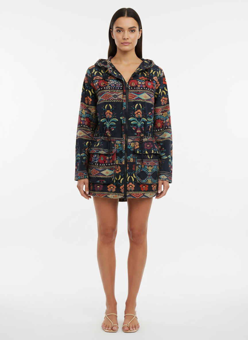 Casaco Parka Estampado Boho - DRESS TO / P