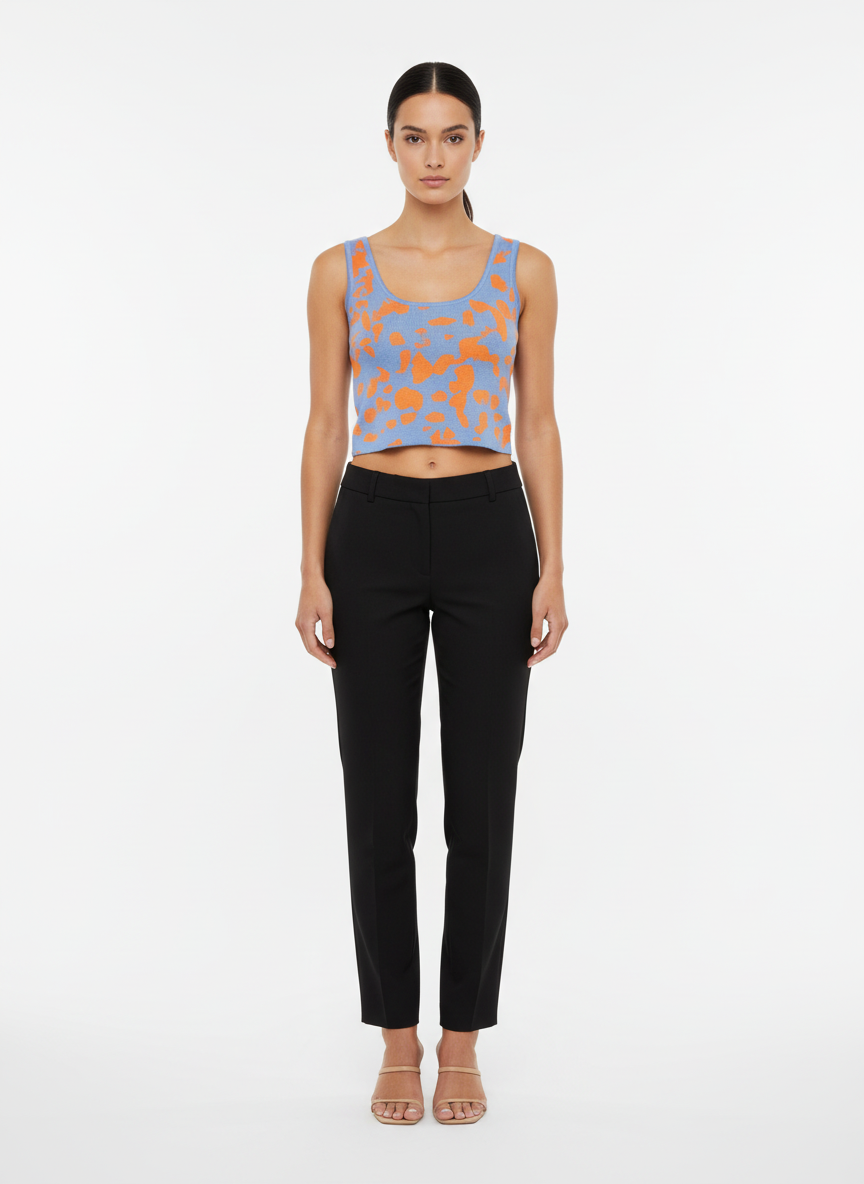 Cropped alça tricot ponto atoalhado mix cores - ANIMALE JEANS | P