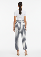 Calça Listrada Pantacourt Linho - Bershka / 38