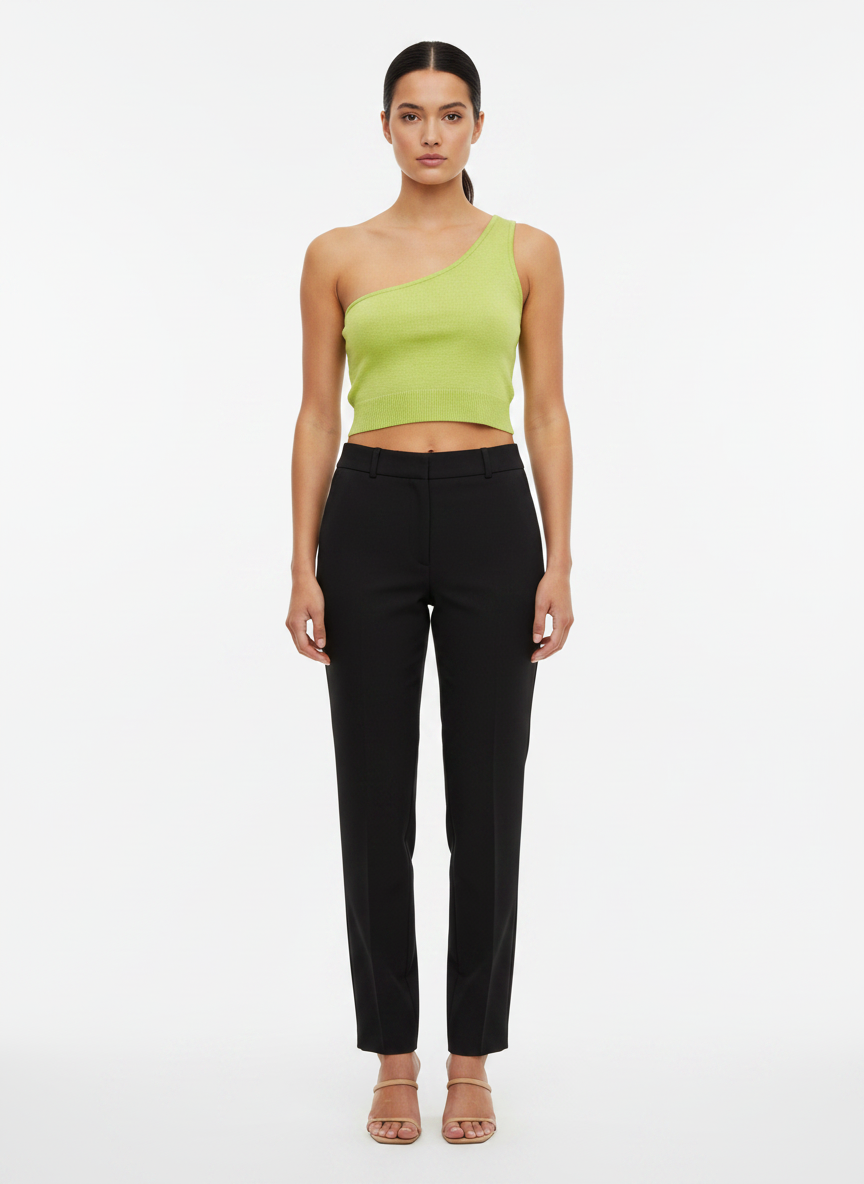 Cropped tricot um ombro só verde - VIVIANE FURRIER | M