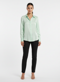 Blusa Cetim Manga Longa Verde Menta - ANIMALE / 38