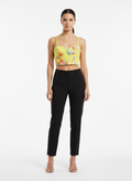 Blusa Cropped Bustiê Floral Verão - DRESS TO / P