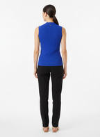 Blusa sem manga tricot canelada azul-royal - ANIMALE JEANS | P