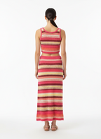 Conjunto Cropped Tricô Listrado Multicolorido Rosa - Animale/P