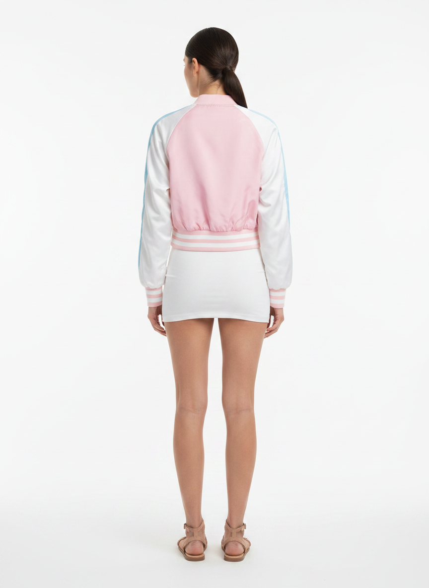 Jaqueta Bomber Cetim Cores Pastéis - LEAN.MODA / G