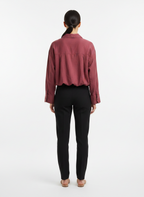 Blusa tecido manga 3/4 amarração cintura bordô - ANIMALE JEANS | P