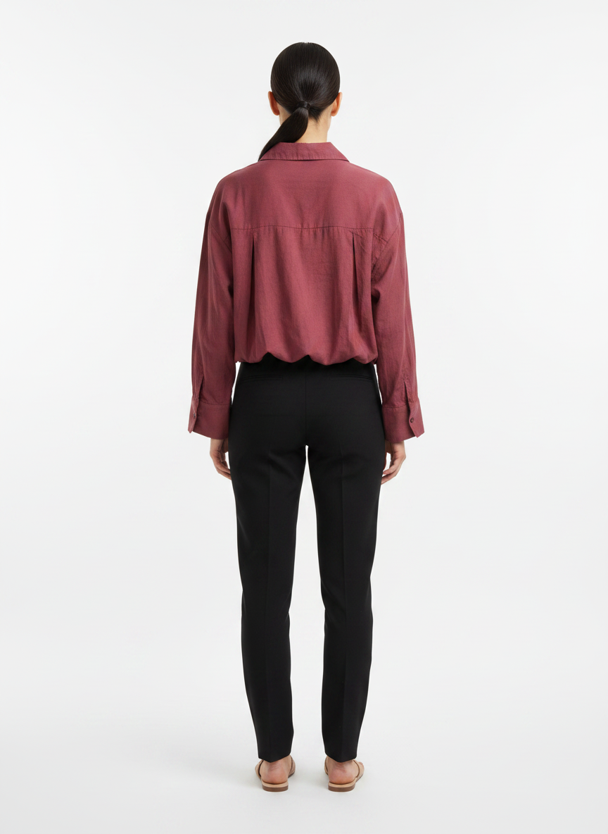 Blusa tecido manga 3/4 amarração cintura bordô - ANIMALE JEANS | P