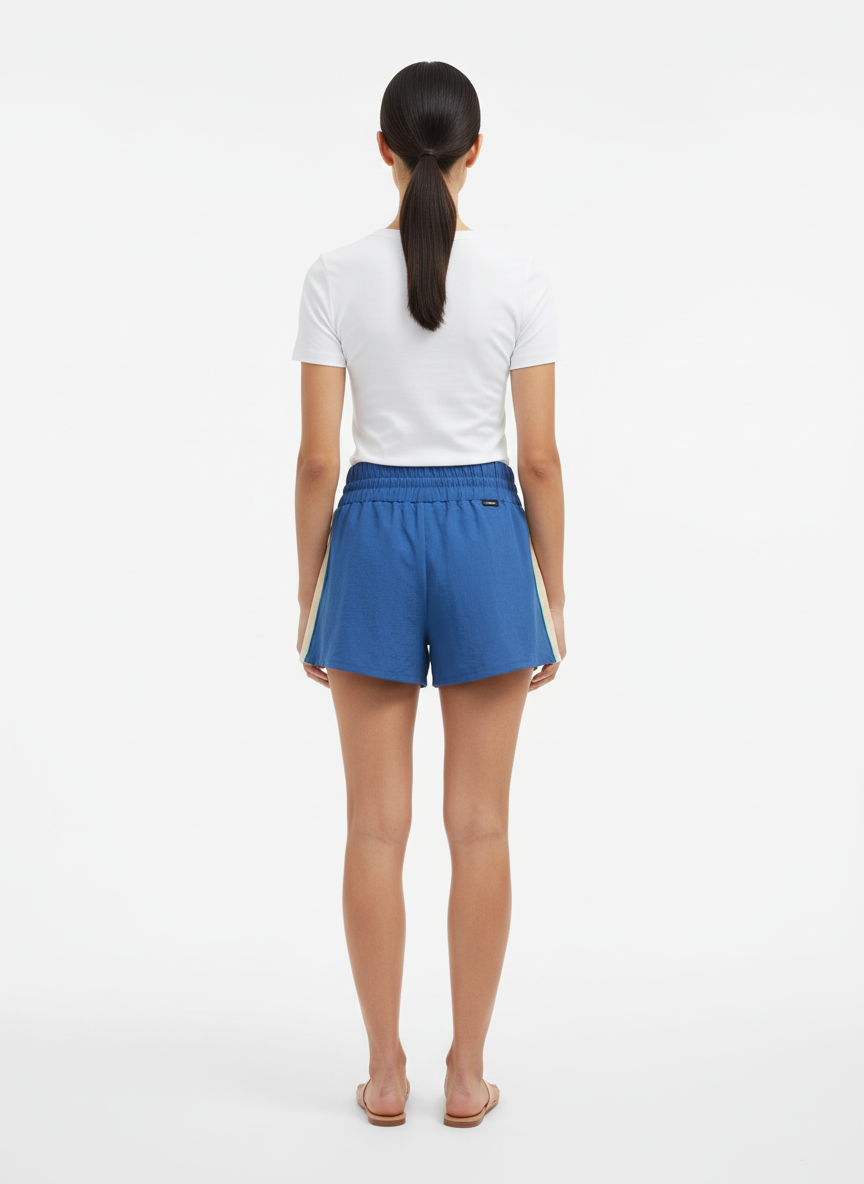 Shorts Casual com Faixa Lateral Azul - Iodice/38
