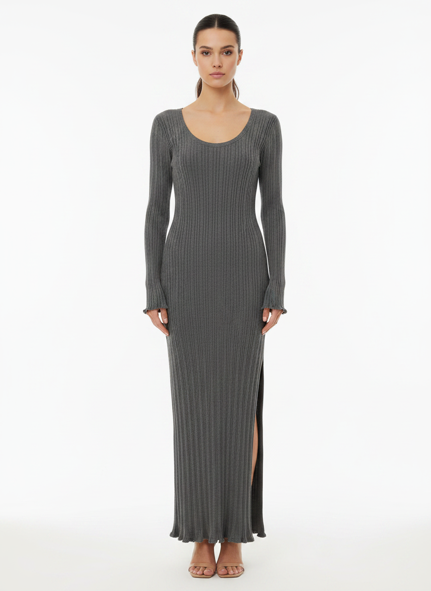 Vestido Maxi Canelado - CANAL / P