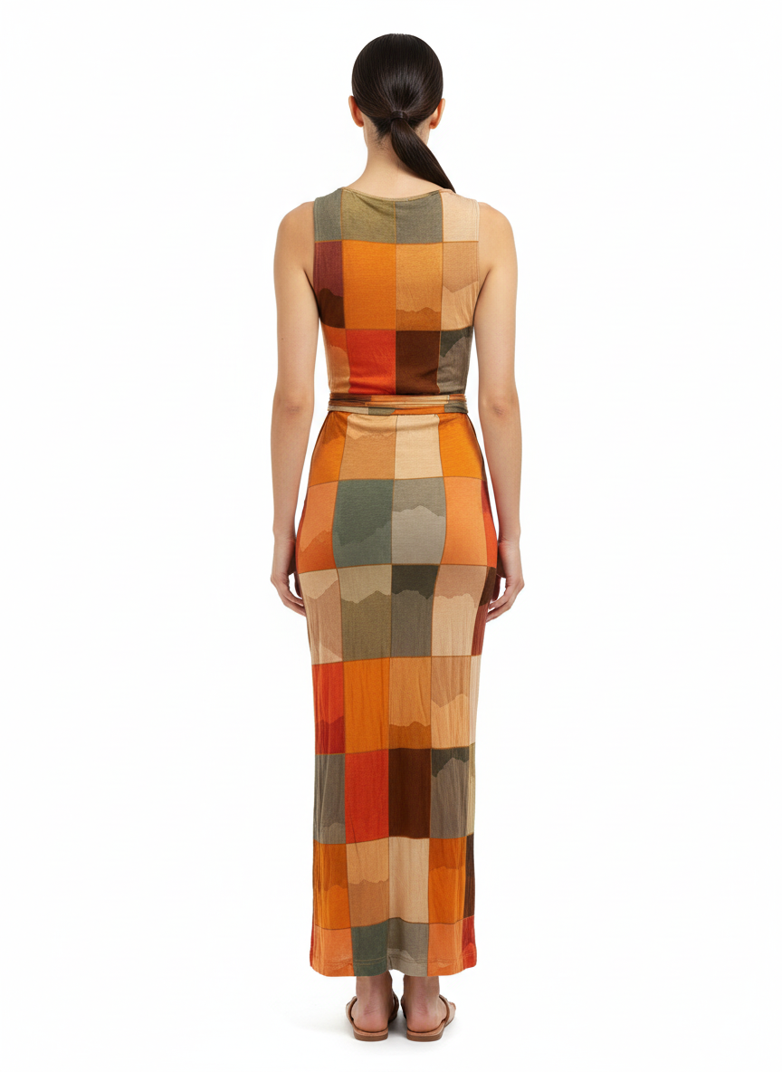 Vestido Longo Estampa Geometrica - Lenny Niemeyer/P