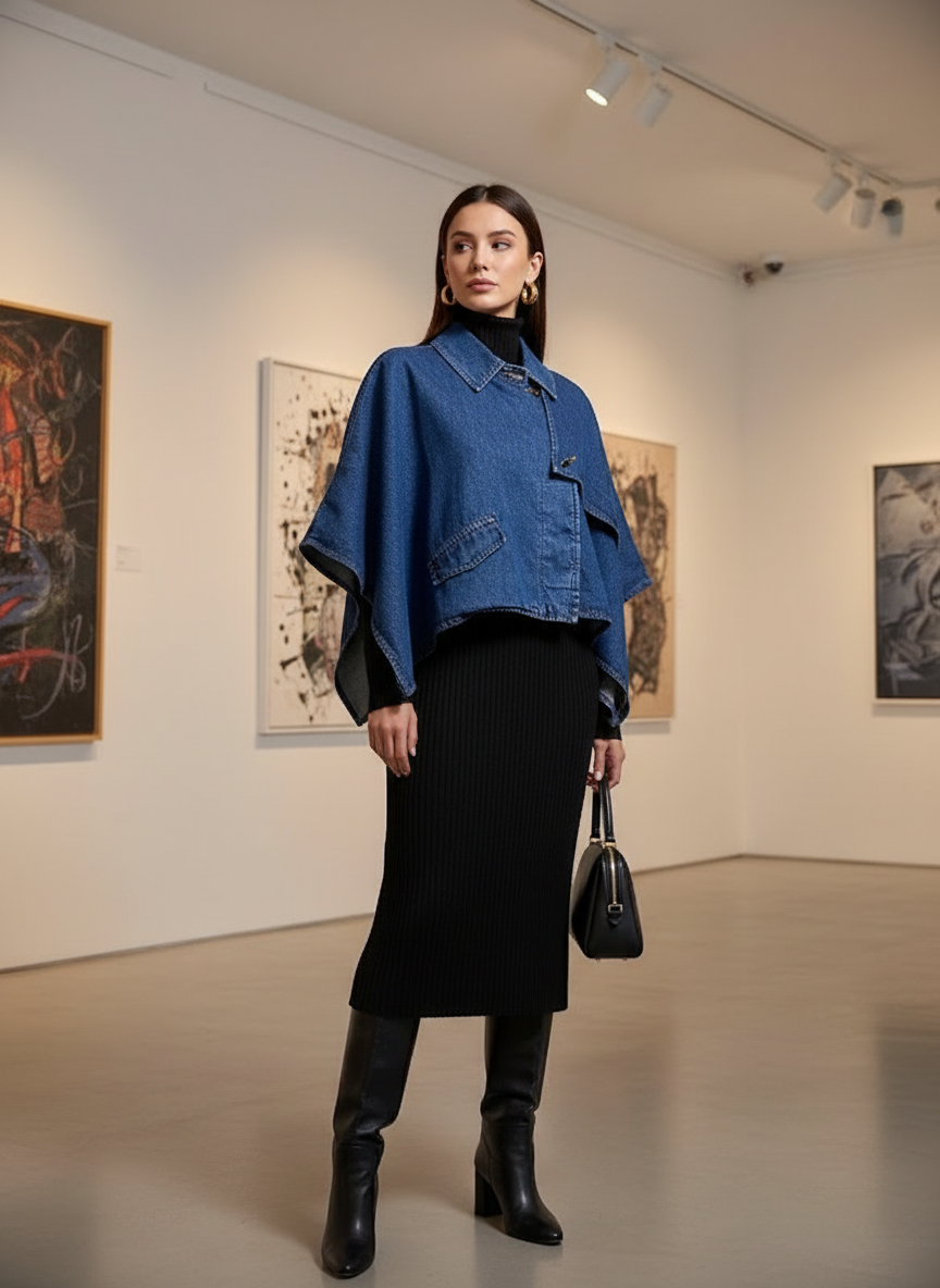 Casaco Poncho Jeans Assimétrico - COLCCI / PP