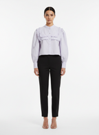 Blusa Cropped Feminina com Babados e Manga Bufante - FARM / P