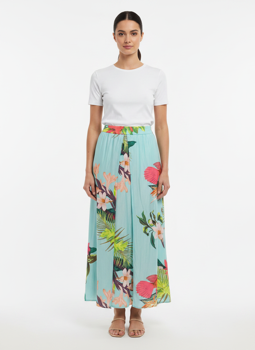 Saia Longa Estampada Floral Tropical - DRESS TO / P