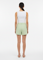 Shorts de Linho Cintura Alta com Pregas Verde Menta - All's/P