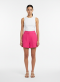 Shorts Alfaiataria Cintura Alta Rosa - S.Club/P
