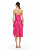 Vestido Pink de Um Ombro Só com Franzido Lateral - Animale/38