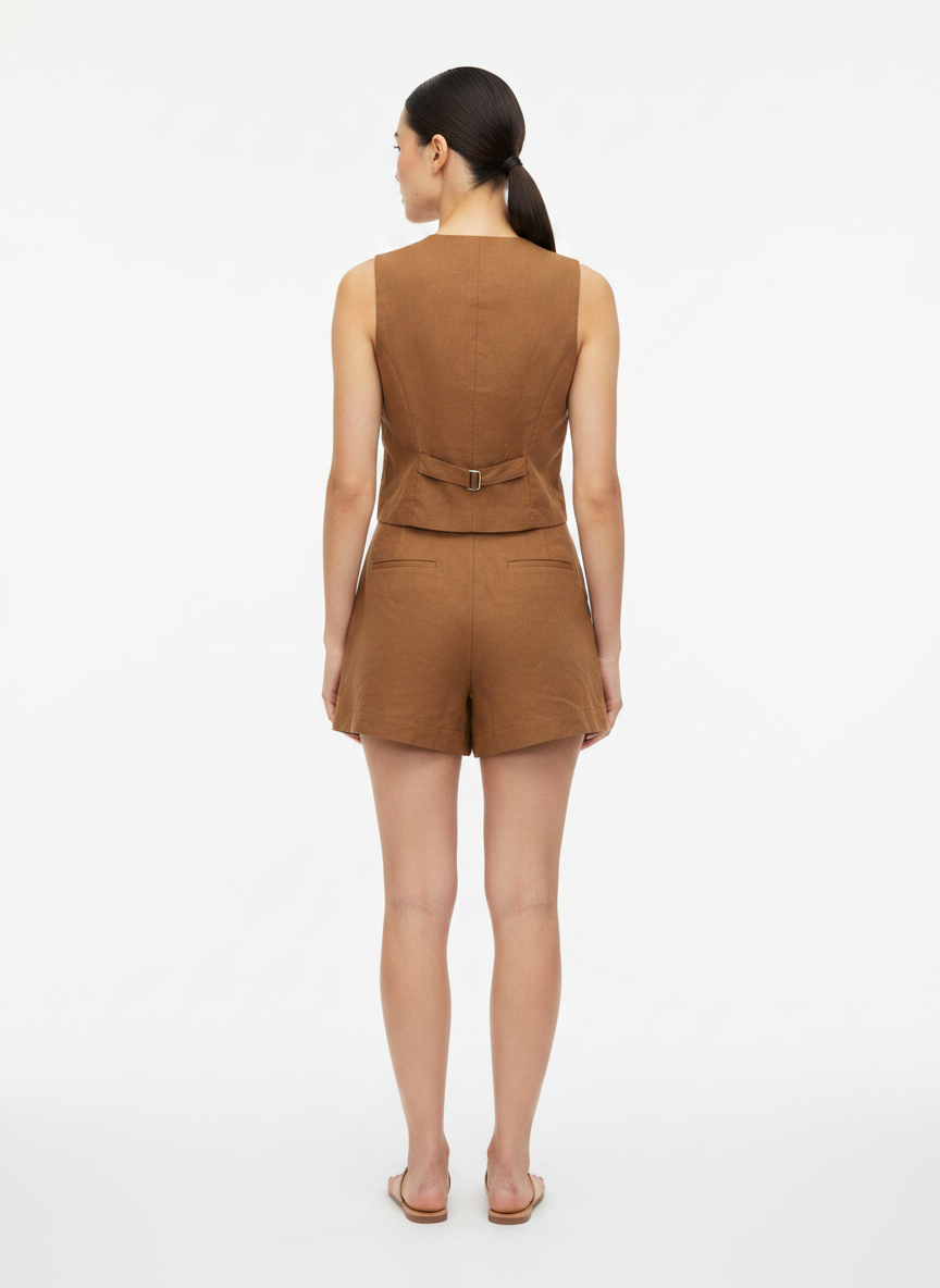 Conjunto Colete Shorts Linho - CANTÃO / M