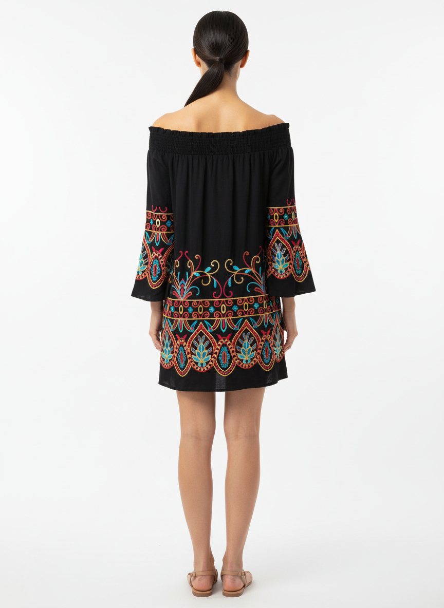 Vestido Curto Bordado Étnico - Ton Âge/P