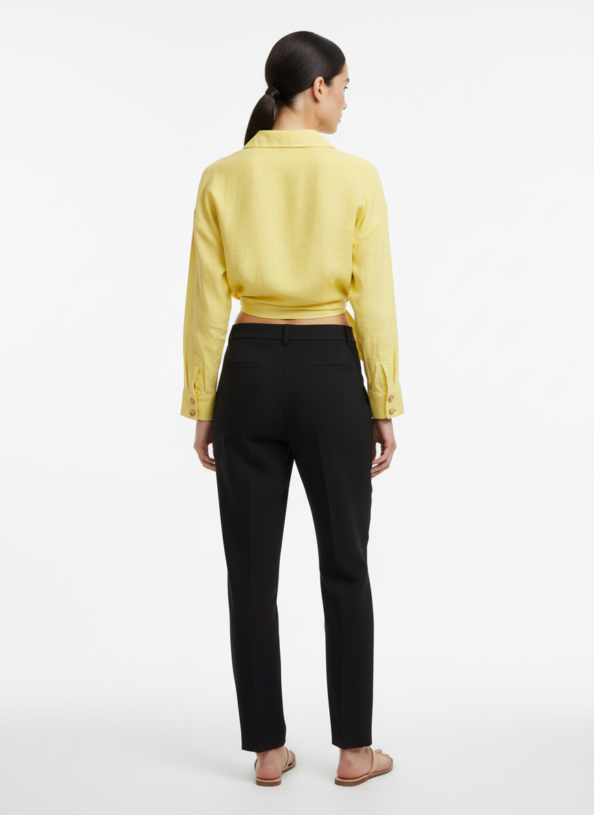 Blusa Cropped Amarelo Lima Amarração - Skazi / P